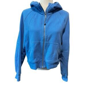 Lululemon Oversized Scuba Zip Hoodie Blue Nile Cropped Cotton Terry Size XS/S